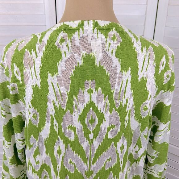 Chico's Cardigan Size 1 (8) Tianna Ikat Burnout Long Sleeve - Picture 11 of 16